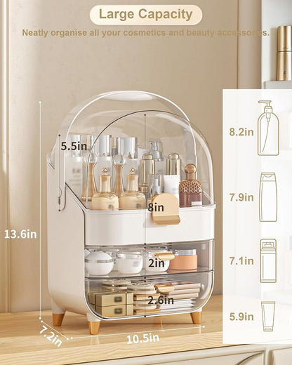 Anylady Makeup Organizer Countertop, Skincare Holder Bathroom Counter Organizer, Storage Box Cosmetic Display Cases, Teen Girl Gifts Make up Organizers for Vanity, Dresser