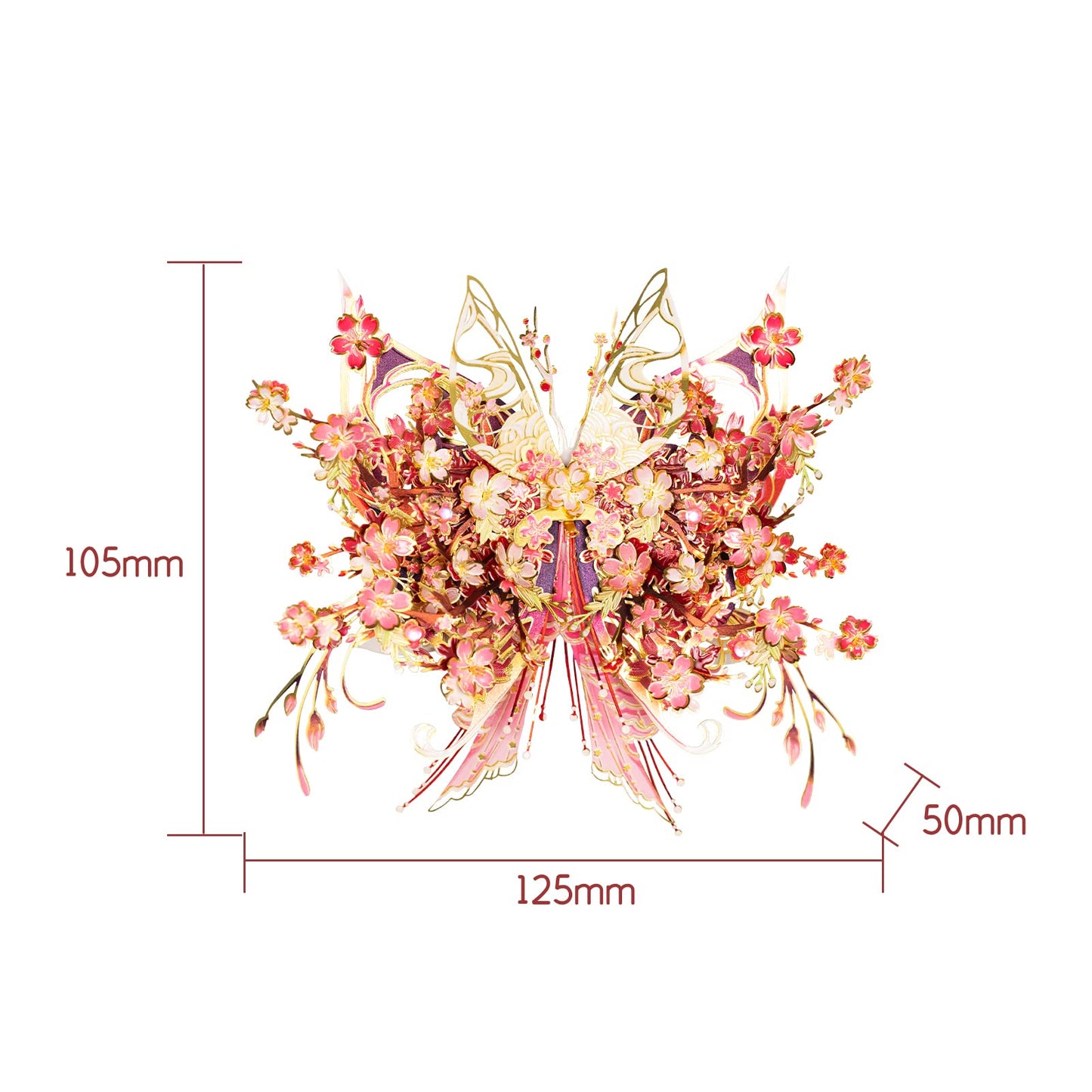 MU 3D Metal Puzzle for Adult Flower and Butterfly E-Flower, Insect Animal Model Kits Building Miniature Jigsaw Puzzles, Birthday Xmas Gifts Brain Teaser DIY Set Home Decor