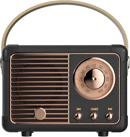 Dosmix Retro Bluetooth Speaker, Vintage Decor,Small Wireless Bluetooth Speaker,Cute Old Fashion Style for Kitchen Desk Bedroom Office Outdoor,Birthday Gifts for Women Men Teens