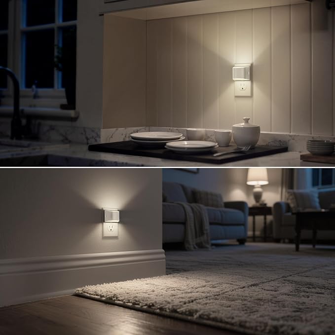 DORESshop LED Night Light[2 Pack], Night Lights Plug into Wall, 3 Level Brightness Adjustable Plug in Night Light, Dusk to Dawn Sensor Nightlights for Adults,Bedroom,Bathroom,Hallway, 5000K
