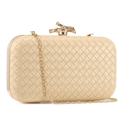 CHUNLI Clutch Purses for Women Evening/Wedding Chic Woven Bag Formal PU Leather Purse Designer Handbags for Women