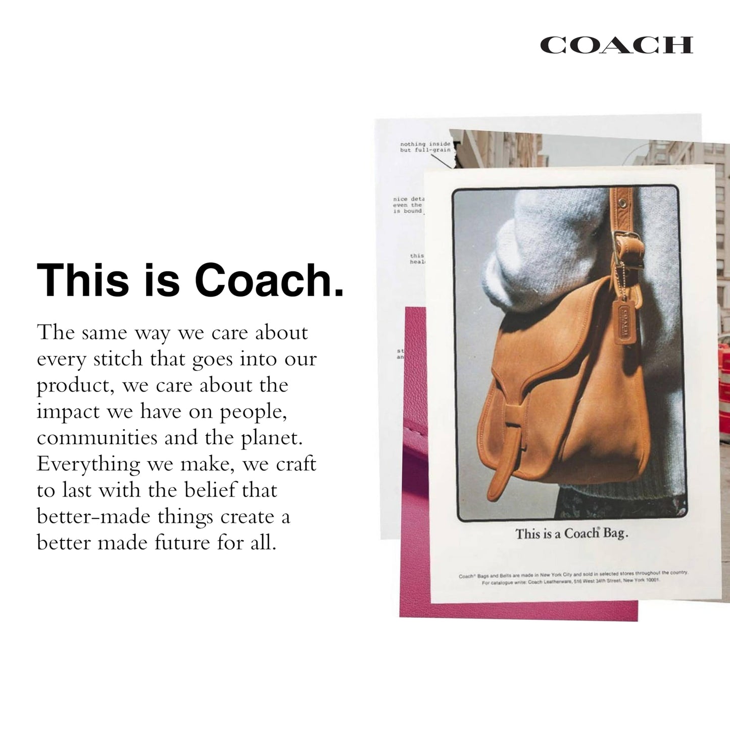 COACH Natural Grain Leather Plaza Bag 18