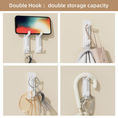 pickpiff Wall Hooks for Coat and Towel: 13LB Strong Adhesive Door Hanger Stick on, White 6 Pack