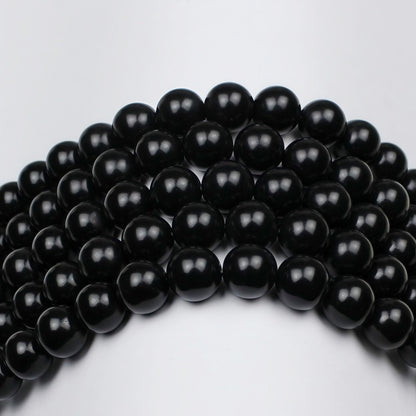 MJDCB Real Stone Beads Natural Matte Black Onyx Agate Round Loose Bead for Jewelry Making DIY Bracelet Necklace(4mm)