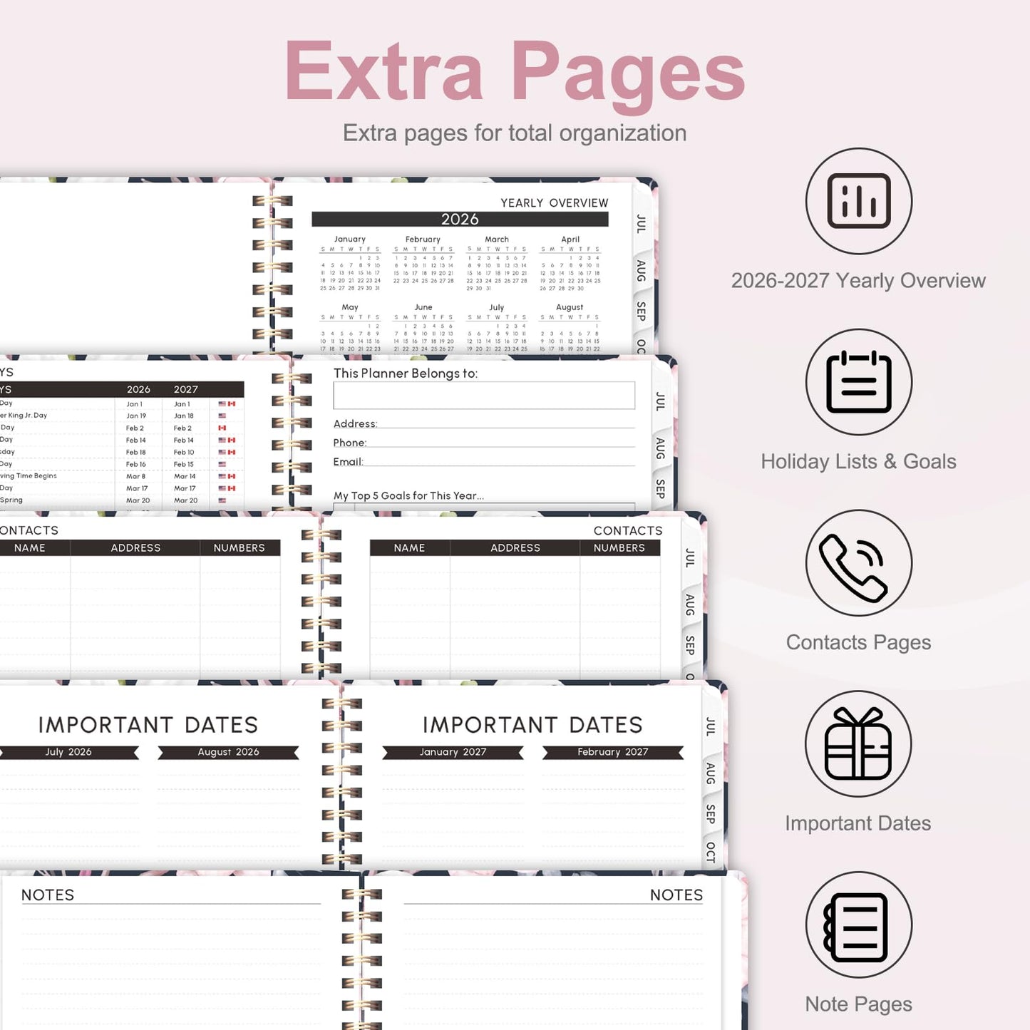 Planner 2026-2027, Weekly and Monthly Academic Planner, July 2026 - June 2027, Hardcover Calendar Agenda Book for School Year Planning, School Supplies for Teacher and Student, A5(6.3'' x 8.5'')