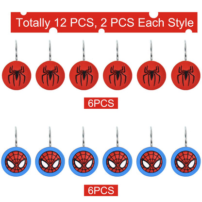 CTOHN 12 Pieces Spider Shower Curtain Hooks Rings, Decorative Shower Hooks for Shower Curtain, Stainless Steel Decorative Shower Hangers Rings for Bathroom