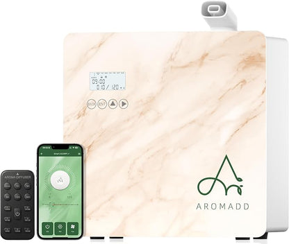 2026 Upgraded 3500 Sq.Ft HVAC Scent Diffuser for Home, Smart Whole House Scent System with App & Remote Control, Hotel Collection Waterless Diffuser for Large Room, Cold Air Tech, 600mL, Marble Beige