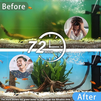 coospider-repta 200GPH Aquarium Filter, U-V for Aquarium for 20-75 Gal Tank, Submersible Pump Filter for Green Water and Algae Clean, Ultra-Silent Green Killing Machine with Fish Tank Deodorization