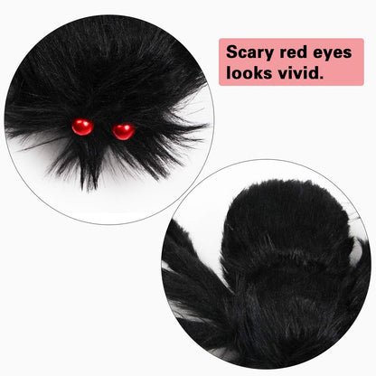 Libay Halloween Giant Spider Decorations - 2PCS Realistic Large Scary Props for Indoor Outdoor and Yard Garden Lawn Party (6.6FT) Black