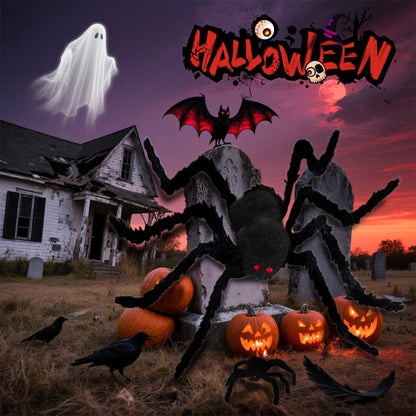 Giant Spider 6.6 Ft, 78" Halloween Decorations Fake Halloween Decor Spiders Large, Furry Spiders for Outdoor Indoor Yard Home Costumes Party House Décor, 1 Pack