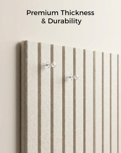 Aothia 12-Pack Felt Bulletin Board Tiles 48"x36", Modular Pin Board for Smooth Walls, Cork Board Alternative for Notes & Photos, 0.35" Thick, 70 Adhesive Tabs & 40 Pins, Oatmeal