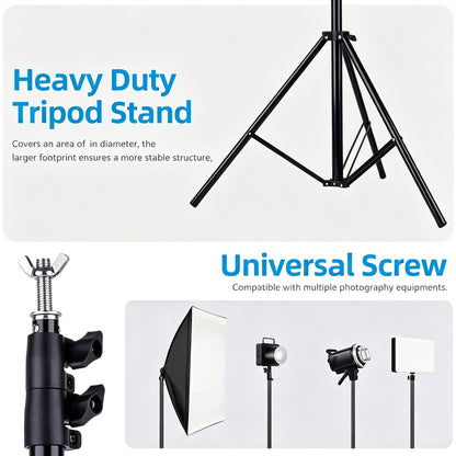 Backdrop Stand 10x7 FT, Adjustable Photography Background Stand for Parties, Photo Video Studio, Portable Photo Booth Kit with Carrying Bag, 6 Backdrop Clamps & 2 Stand Bags