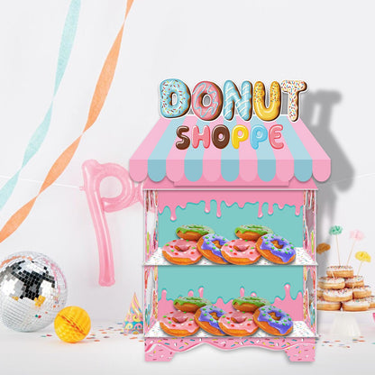 KALEFO Donut Birthday Party Decorations Stand for Dessert Table Decoration Supplies Favors Cupcake Decor