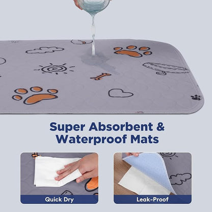 Washable Pee Pads for Dogs, 2 Pack Large 41"x41" Super Absorbent Reusable Pads for Dog Training Pads, 100% Waterproof Non-Slip Pee Pads Whelping Pads Dog Playpen Pads Crate Mat Crate Pads Dog Products