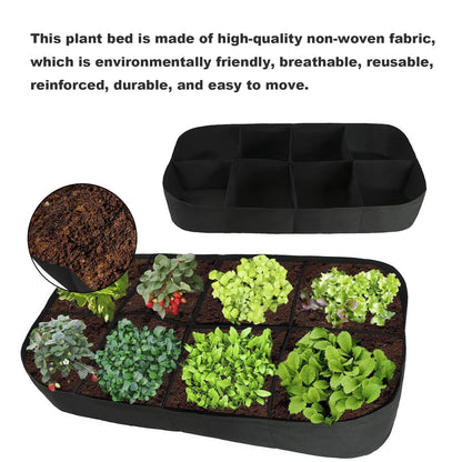 ZUDKSUY 2Pack 128 Gallon Fabric Raised Garden Bed 8 Grids 6x3x1Ft Plant Grow Bags, Square Planters for Outdoor Plants Growing Herbs Flowers Vegetables Potato Grow Bags Outdoor Indoor Gardening