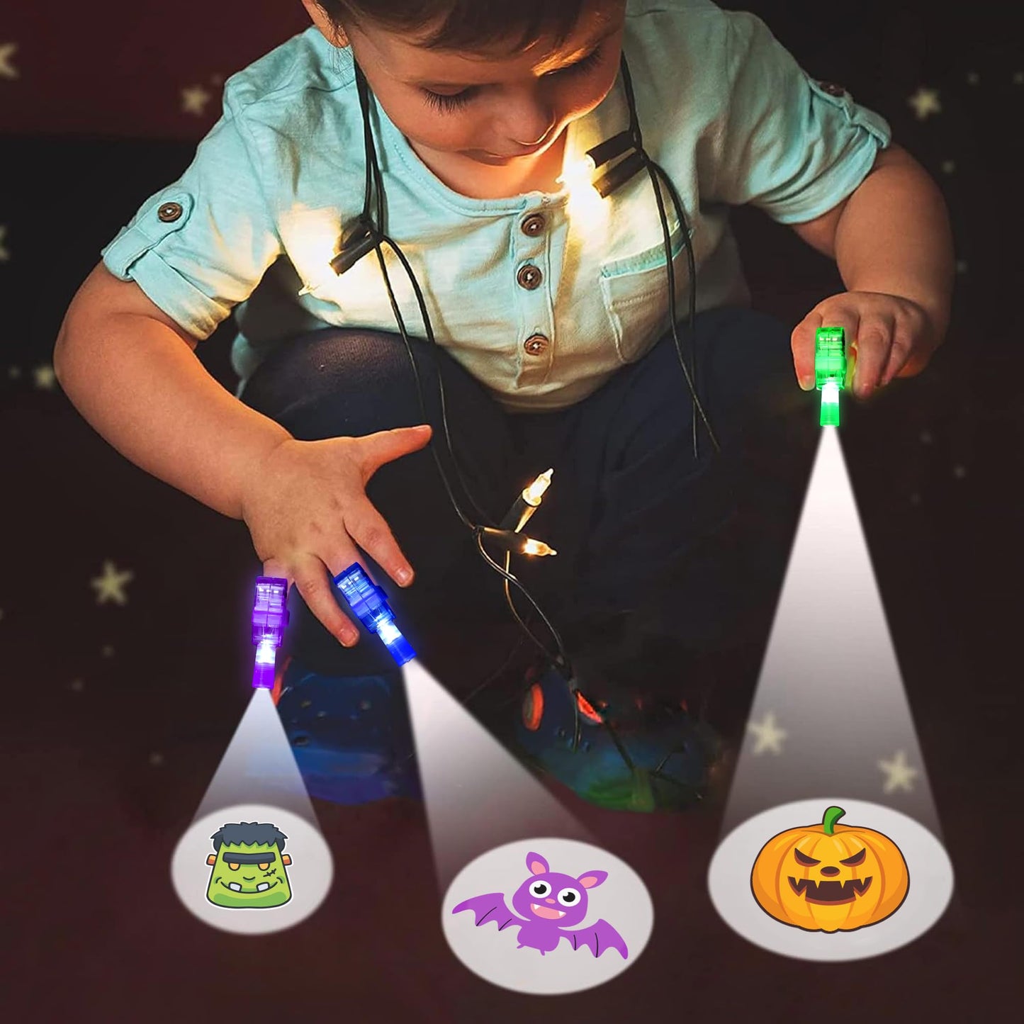 40 Light Up Halloween Toys, Finger Lights Halloween Party Favors Bulk for Kids Ha lloween Goodie Bag Fillers Basket Stuffers Hallow een Treats Non Candy Party Favor Bag Classroom Prizes Party Supplies