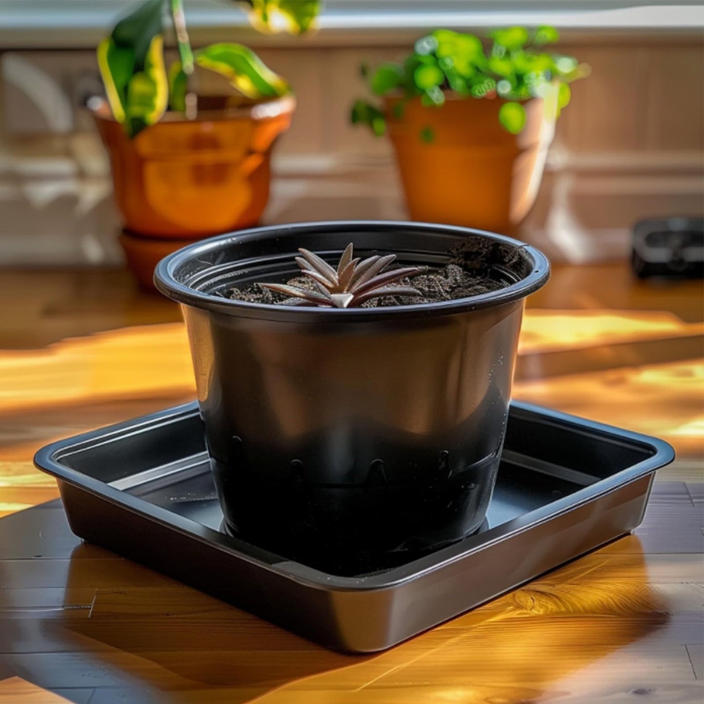 OUPSAUI 1 Gallon Pots for Plants,Flexible Gallon Plastic Nursery Pots with Drainage Holes, Plastic Pots for Outdoor Plants (1Gal-20pcs)