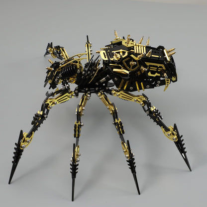 Fccgear 3D Metal Assembly Model Set Mechanical Spider Model Kit for Adults, 800pcs Brain Teaser STEM Kit for Kids, DIY Hobbies for Men Women - Creative DIY Gift for Adults & Teens (Black Gold)