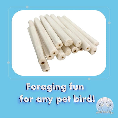 5510 Pk8 Small Sola Logs - Handcut Skinny Stick Bird Foot Toys, Made from air Dried Piece of Natural sola Wood, Lightweight, Versatile, Break Apart by Hand, Great Fun for Small and med Size pet Birds