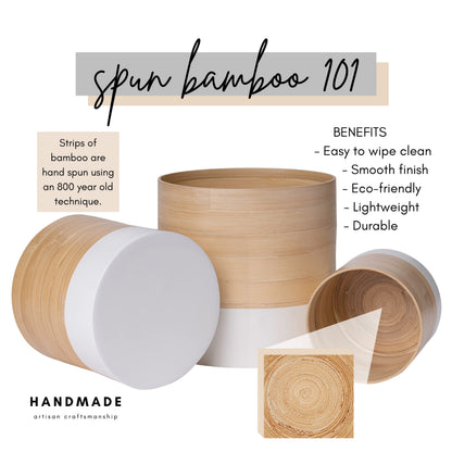 HABITAS Plant Pots for Indoor Plants - Modern Planter Style Made from Bamboo. Includes Large (10 inch Plant Pot), Medium (8") and Small (6") Planters for Indoor Plants. No More Plastic Flower Pots.