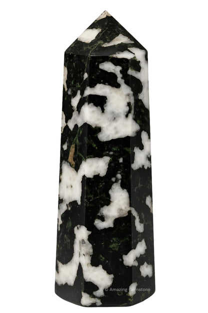 Amazing Gemstone Black and White Tourmaline Crystal Towers ~ Natural Healing Crystal Point Obelisk for Reiki Healing and Crystal Grid (3" to 4" INCH)