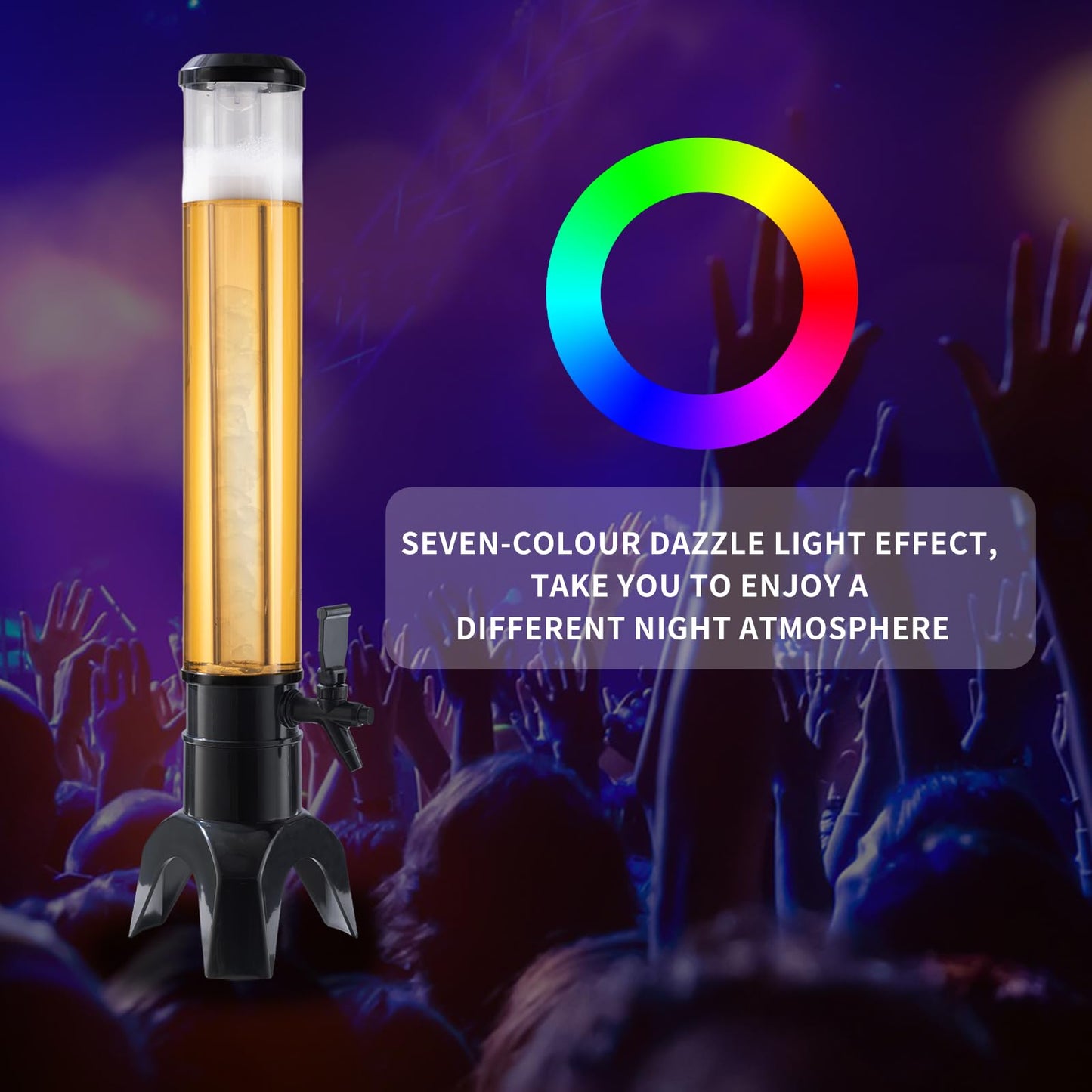 Dongda -Beverage Dispenser - Drink Dispensers for Parties -Perfect Home Bar Accessories - Alcohol, Beer & Liquor Dispenser - Mimosa Tower