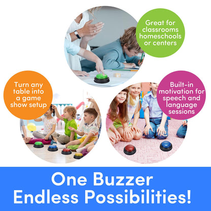 8 Pack Buzzers for Trivia Games,Classroom Must Haves Answer Buzzers, Family Feud Buzzer with Lights and Sound for Quizzes Party, Game Show Buzzer Buttons for Kids, Adults and Teacher Supplies