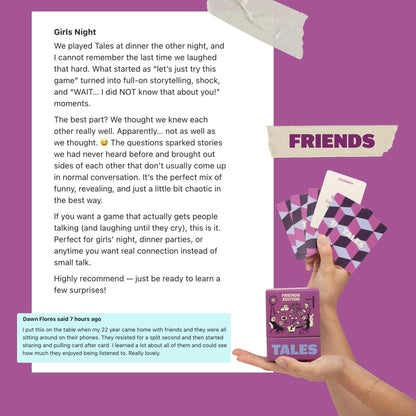 TALES 150 Conversation Cards, Friends Edition, Fun Friend Games for Adults, Teens, Kids, Perfect for Parties, Game Nights, Gifts & Gatherings, Conversations with Friends, Meaningful Connections