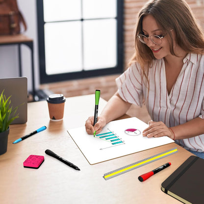 Scribbledo 24 Pack Small Dry Erase Boards for Students, Mini White Boards 9 x 12 Double Sided, Classroom Whiteboards for Kids, School, Teachers Student Lapboards with 24 Erasers