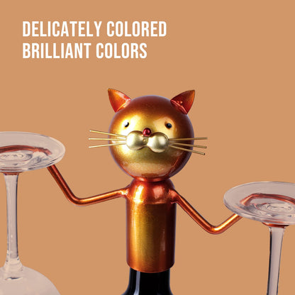 Drincarier Cat Decor Wine Holder Wine Rack Wine Bottle Holder Wine Cat, Gift for Halloween and Christmas,Cat Gifts for Cat Lovers………… (Cat Glass Holder)