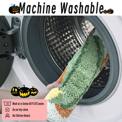 Good Haus Halloween Bath Rug for Bathroom Spooky Ghosts Bath Mat Bat Doormat Non Slip Cute Rugs for Kitchen Bedroom Holiday Outdoor Bedroom(Festival Pumpkin)