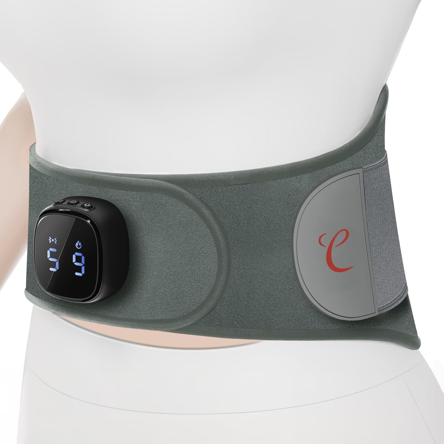Comfytemp Cordless Portable Heating Pad with Massager for Lower Back Pain Relief, 9 Heat 5 Vibration 3 Intensity, FSA Eligible HSA Rechargeable Wireless Heated Waist Belt APP Control Gifts for Mom Dad