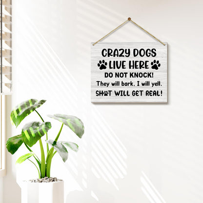 No Knocking Door Sign, Housewarming Gifts For Women Men Friend Coworker, Beware Of Dog Sign Dont Ring Doorbell Sign Do Not Disturb Sign Wooden Sign Wall Decor Wall Sign Hanging Sign -18