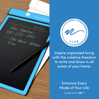 Boogie Board Basics Reusable Writing Pad - Digital Drawing Tablet, LCD Writing Pad with Instant Erase and Stylus Pen - Perfect for Writing, Drawing, and Note-Taking