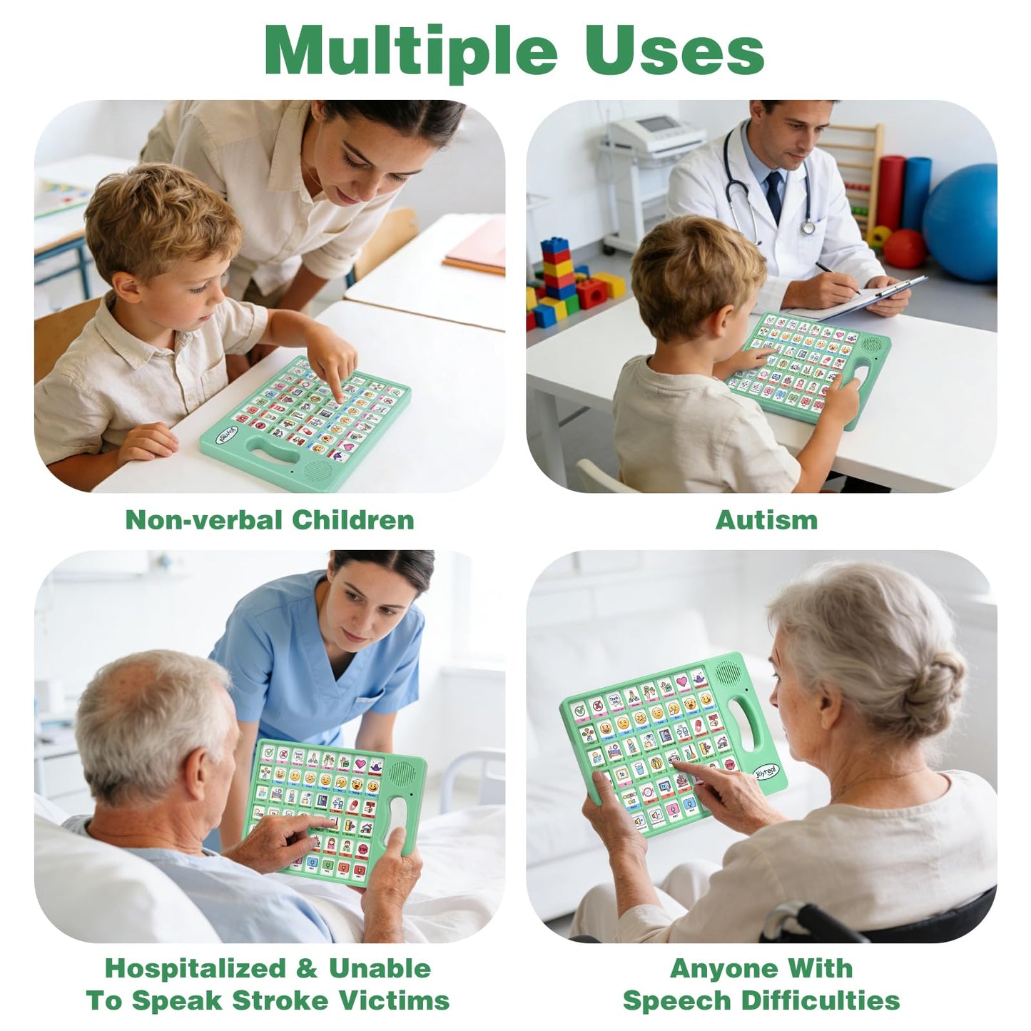 Joyreal AAC Device for Autism, Non Verbal Communication Tools for Speech Therapy & Stroke Rehab. Autism Communication Board with 5 Programmable Buttons & Adjustable Volume, Autistic Kids Must Haves