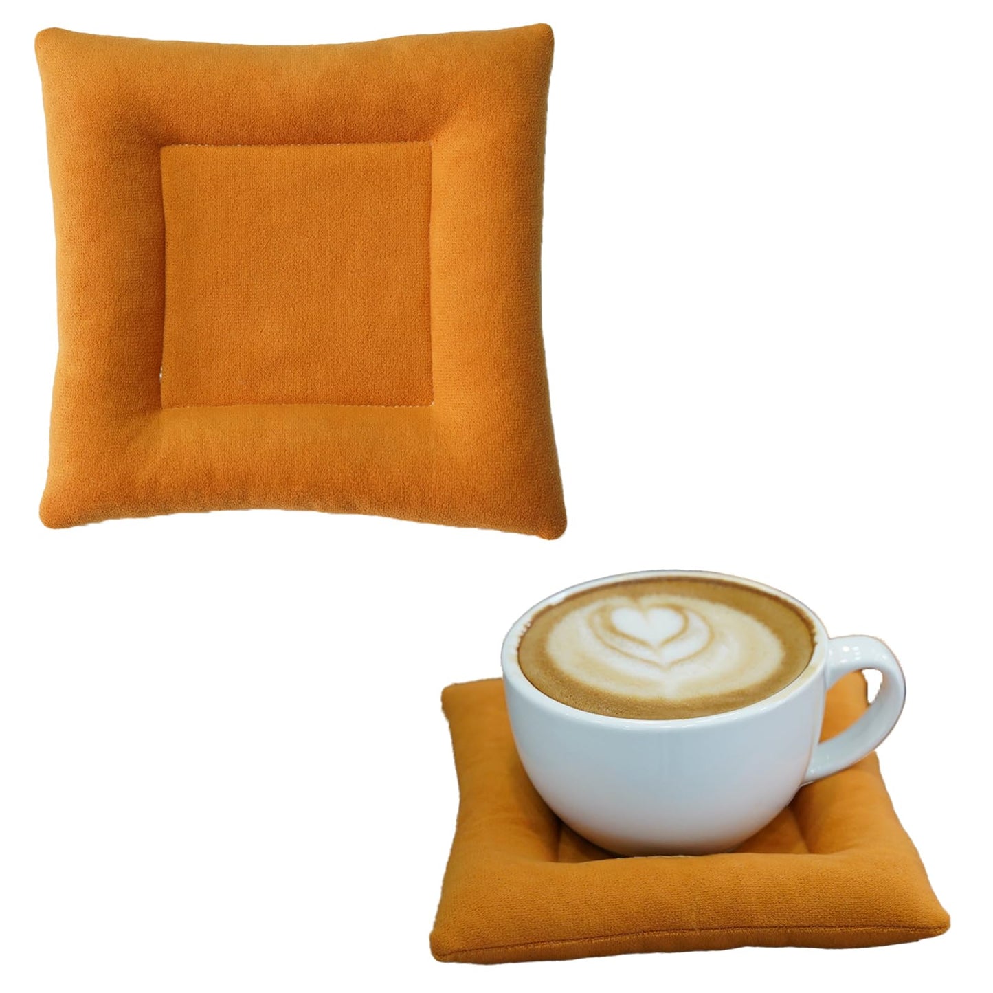 Chvioz 2Pcs Coasters for Drinks Coaster Set for Coffee Beer Wine Drink Coasters for Table Protection Housewarming Birthday Gift (Orange)