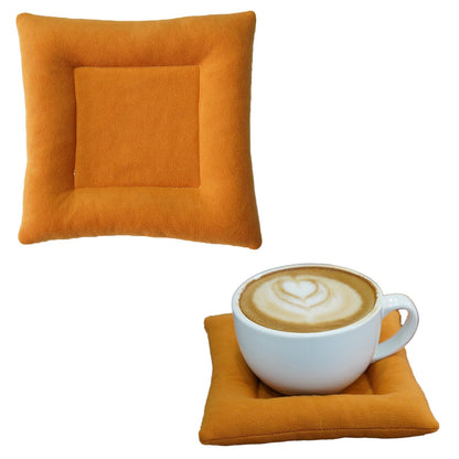 Chvioz 2Pcs Coasters for Drinks Coaster Set for Coffee Beer Wine Drink Coasters for Table Protection Housewarming Birthday Gift (Orange)