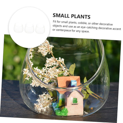 QUMIIRITY Glass Cut Succulent Terrarium Bottle 3pcs Micro Landscape Vases for Home Decor and Plant Display