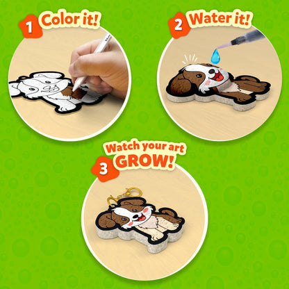 Skillmatics Aqua Puffs - 3D Art Kit, Animals, Mess-Free Paint by Number Craft for Kids, DIY Color Activity, Screen-Free Entertainment, Travel & Creative Gift for Girls & Boys Ages 4, 5, 6, 7, 8, 9, 10