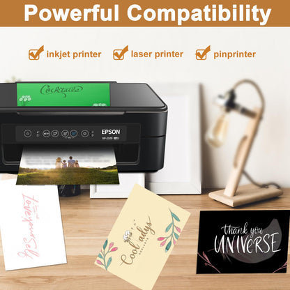 Silunkia 100 Sheets Black Cardstock 8.5 x 11 Printer Paper, 75lb Heavyweight Paper Card Stock for Halloween, DIY Cards Making, Birthday Decorations, Invitations, Thank You Cards