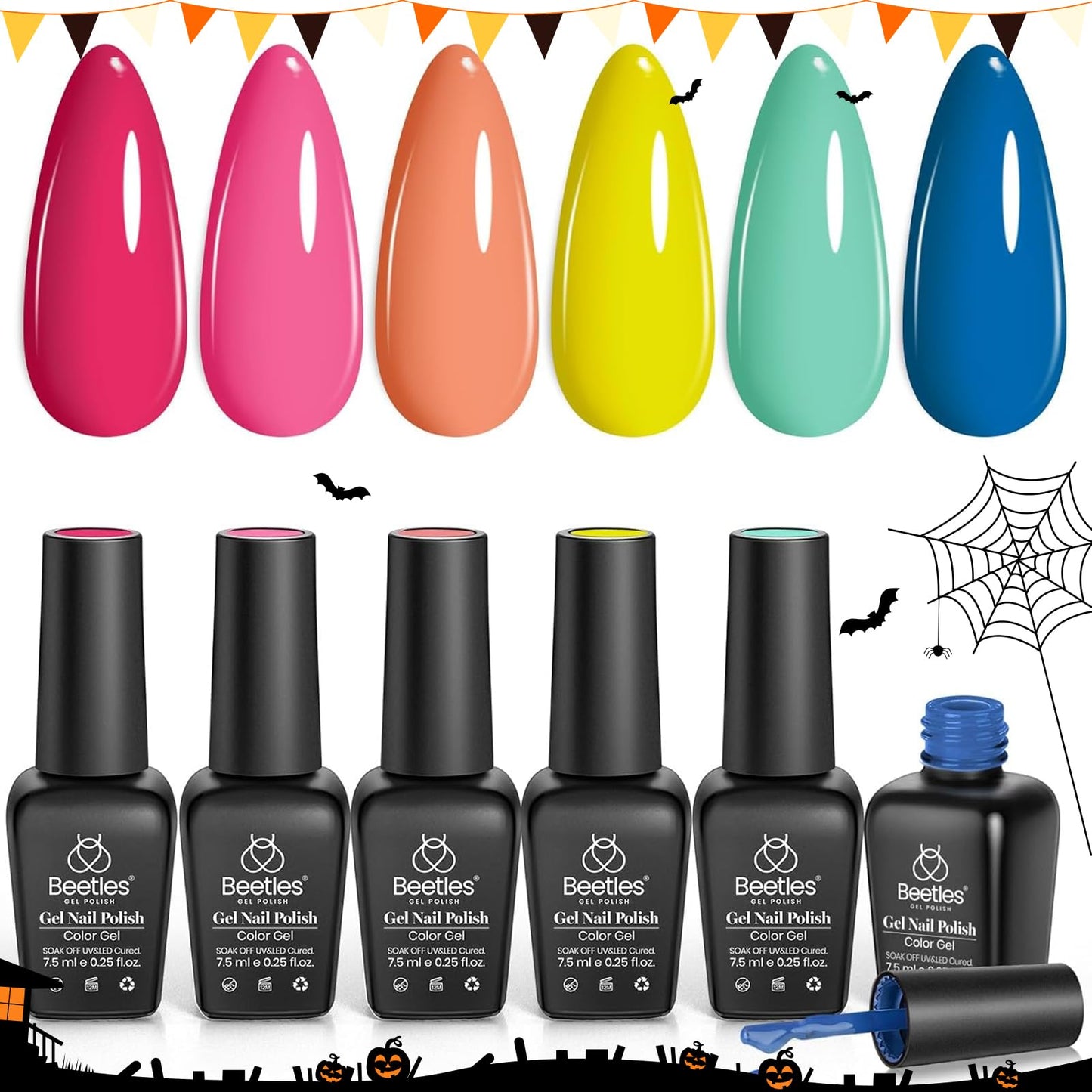 Beetles Jelly Gel Nail Polish Set, 6 Colors Milky White Nude Pink Brown Sheer Gel Polish Kit Nail Concealer Translucent Effect Soak Off Uv French Nail Art Gift for Women Ultimate Monochrome Collection