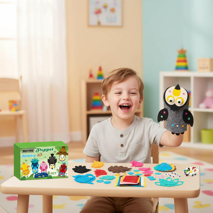 WATINC 6Pcs Hand Puppet Making Kit, Art Craft Felt Sock Puppet Toys, Creative DIY Make Your Own Pompoms Wiggle Googly Eyes Storytelling Role Play Party Supplies Gift for Girls Boys (Bird A)