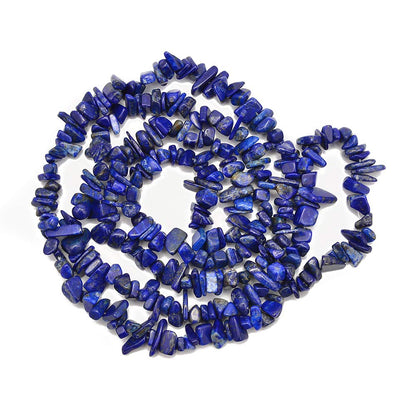 PLTbeads 5-8mm Natral Healing Gemstone Waist Bracelets Necklace Kit Irregular Stone DIY Crafts Design Jewelry Making 1 Strand per Bag Approxi 34 inch (Blue Lapis Lazuli Chips)