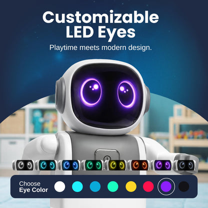 SmartyBot Smart Robot Toy for Kids - Interactive Remote Control Robot with App, Programmable Moves, 7 Customizable LED Eye Colors, Reacts to Music, STEM Learning Toy for Boys & Girls Ages 4 5 6 7 8 9