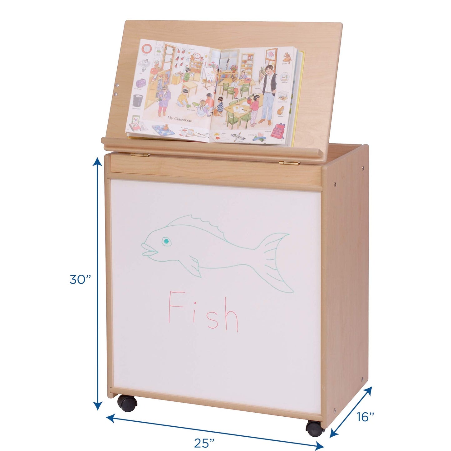 Angeles Value Line Big Book Display, 25" L x 30" H, Kids Storage Organizer, Kids Bookshelf for Classroom, Playroom, Nursery, Montessori School, Natural