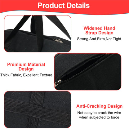 LEXICHER 24" Grill Tool Storage Bag, Canvas, Black, Unisex, Classic Style, 60x24x24 cm/24 * 9.4 * 9.4 inches, Zipper Closure, Hand Strap, Perfect for Outdoor Grilling, Camping, Hiking