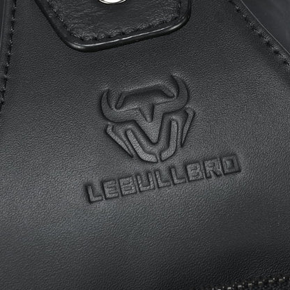 LEBULLBRO Sling Bag for Men Genuine Leather Chest Bag Crossbody Backpack Travel Hiking Outdoor Sports