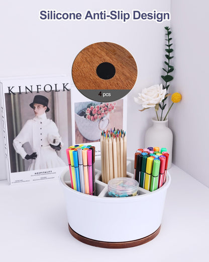 Hitseon Marker Organizer For 300 Markers, 360° Rotating Art Supply Storage Organizer, Pen Holder For Desk School Home Black