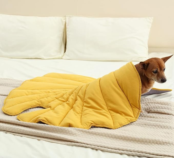 50x45 Inch Leaf Shaped Cotton Dog Blanket, Extra Large Pet Blanket for Small Medium Large Dogs, Machine Washable Puppy Mat for Couch Protection, Soft Plush Dog Bed for Furniture, Sofa, Floor