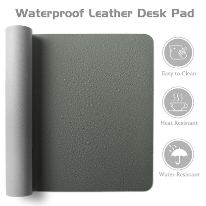 Aothia Leather Desk Pad Protector, Office Desk Mat, Large Mouse Pad, Laptop Desk Pad, Non-Slip PU Leather Desk Blotter, Waterproof Desk Writing Pad for Office and Home (Jungle Green, 55" x 24")